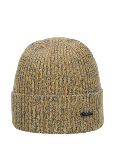 Borsalino Virgin Wool Beanie (set Of Two) In Brown