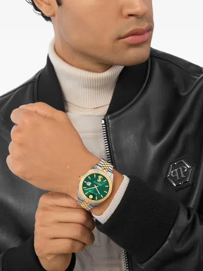 Philipp Plein Date Superlative Crystal Watch In Metallic