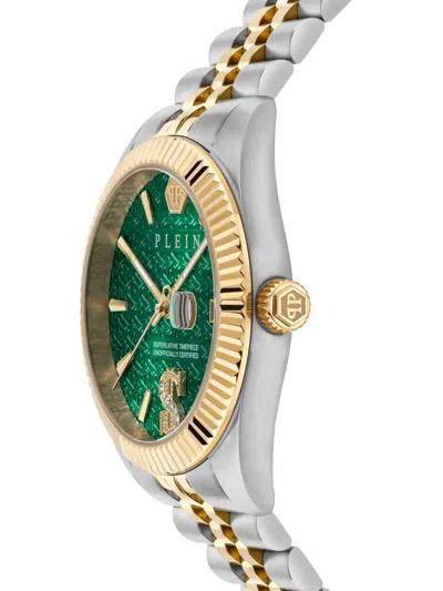 Philipp Plein Date Superlative Crystal Watch In Metallic