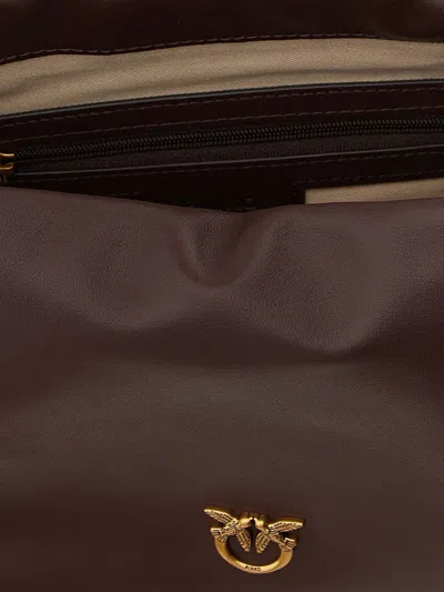 Pinko Mini Leather Clutch In Red