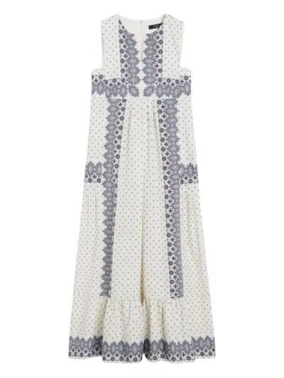 Weekend Max Mara Manila Paisley-print Tiered Midi Dress In Multi