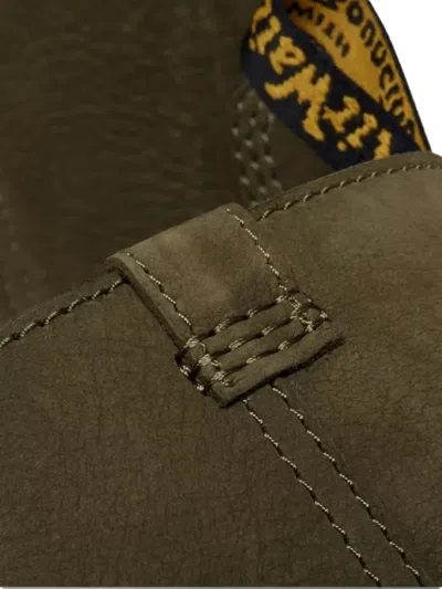 Dr. Martens Leather Platform Boots In Green