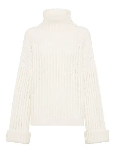 Brunello Cucinelli Cashmere Turtleneck In White