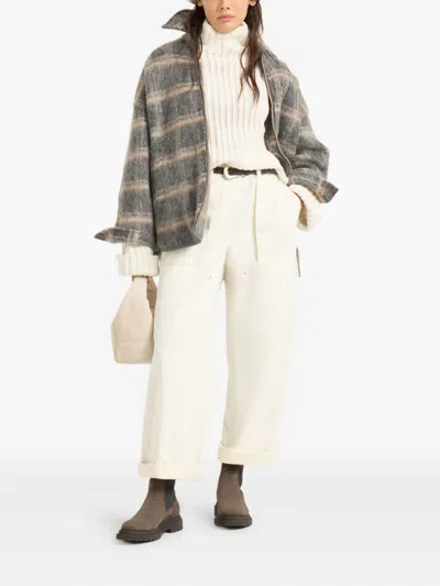 Brunello Cucinelli Cashmere Turtleneck In White