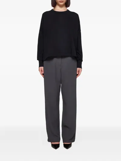 Studio Nicholson Women's Crew Neck Long Sleeve T-shirt In Black