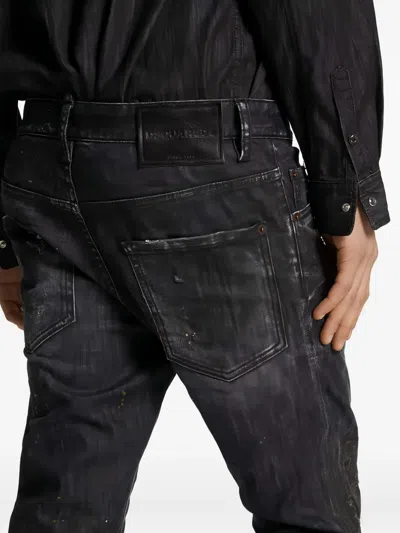Dsquared2 Dsquared Black Stretch Denim Skater Jeans In Black