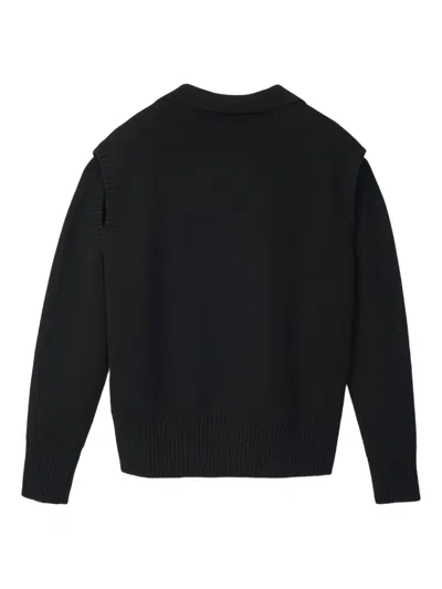 Camperlab Polo-neck Split-sleeves Sweater In Black