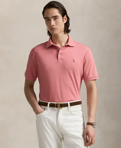 Polo Ralph Lauren Player Logo Slim Fit Pique Polo In Pink