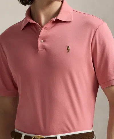 Polo Ralph Lauren Player Logo Slim Fit Pique Polo In Pink