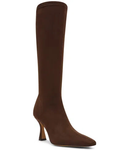 Steve Madden Women's Flute Wide-calf Knee-high Dress Boots In Brown