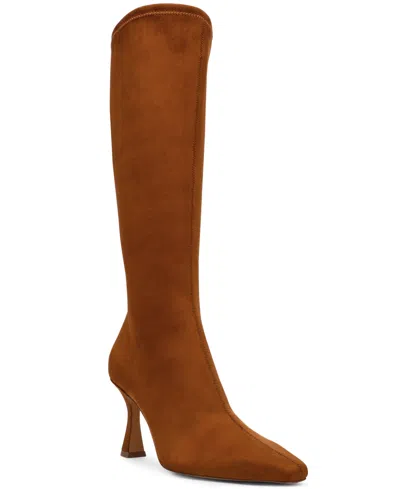 Steve Madden Womens Flute Knee High Dress Boots Regular Wide Calf In Brown