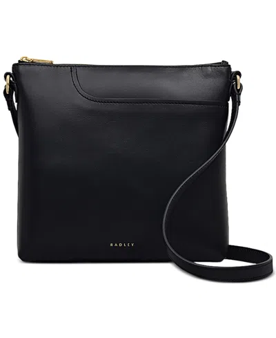 Radley London Pockets Small Leather Zip Top Crossbody Bag In Black