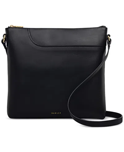 Radley London Pockets Small Leather Zip Top Crossbody Bag In Black