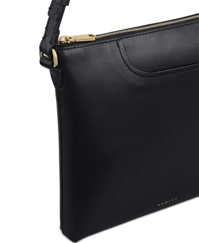Radley London Pockets Small Leather Zip Top Crossbody Bag In Black