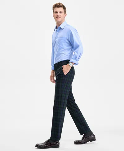 Tommy Hilfiger Men's Tartan Modern-fit Dress Pants In Blue