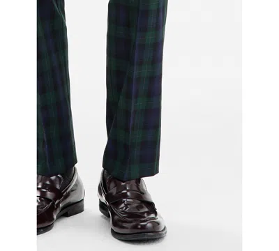 Tommy Hilfiger Men's Tartan Modern-fit Dress Pants In Blue