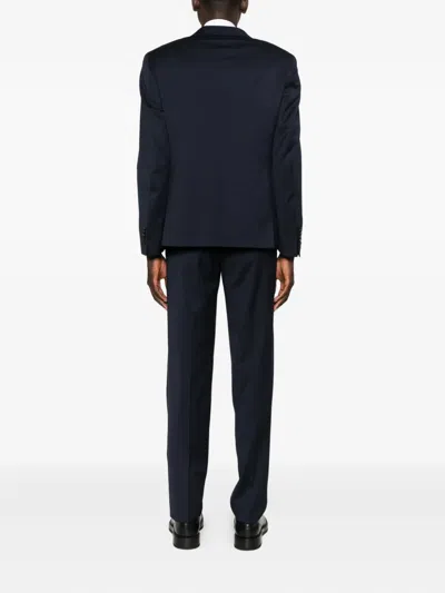 Manuel Ritz Stretch-wool Single-breasted Suit In Blue