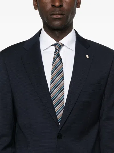 Manuel Ritz Wool Single-breasted Suit In Black