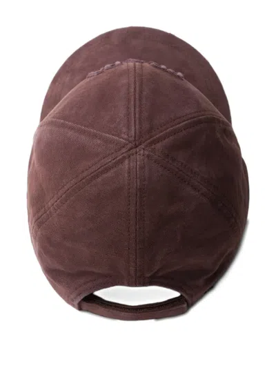 Prada Canvas Baseball Cap In Burgundy