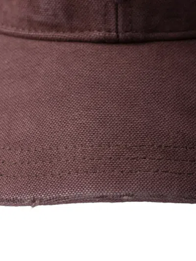 Prada Canvas Baseball Cap In Burgundy