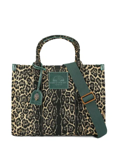 Kurt Geiger Leopard Print Southbank Extra Small Tote In Brown