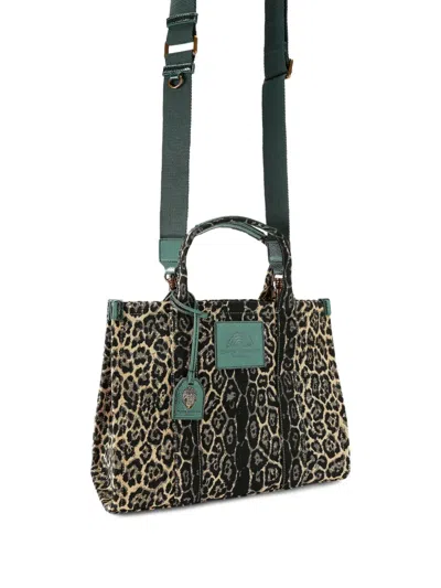 Kurt Geiger Leopard Print Southbank Extra Small Tote In Brown