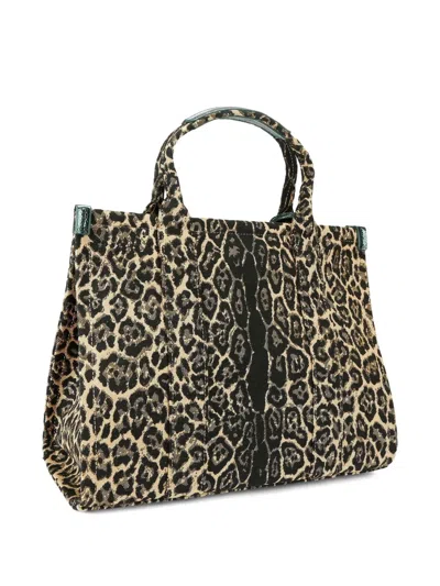 Kurt Geiger Leopard Print Southbank Extra Small Tote In Brown