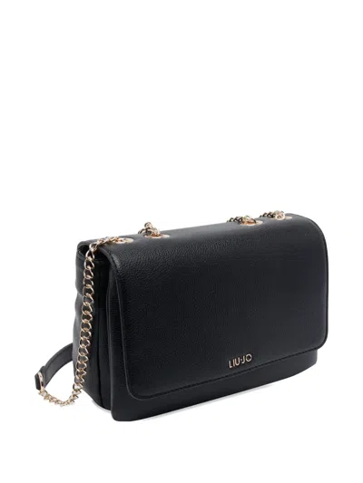 Liu •jo Adjustable Chain Strap Shoulder Bag In Black