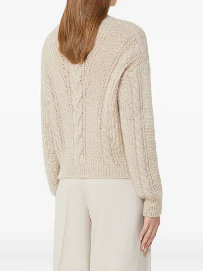 Max Mara Studio Boxy Sweater In Blended Alpaca In Neutral