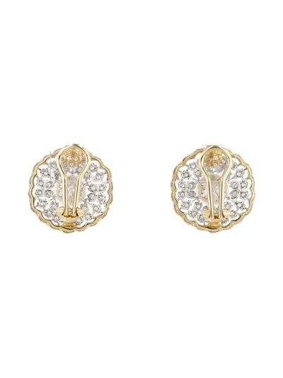 Pre-owned Buccellati 2010s Yellow Gold Diamond Pearl Earrings
