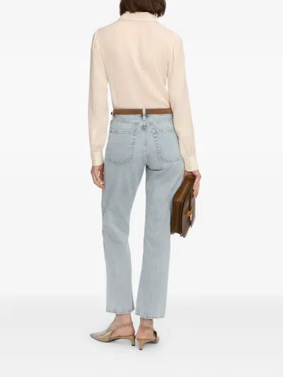 Frame Mid-rise Straight-leg Jeans In Blue