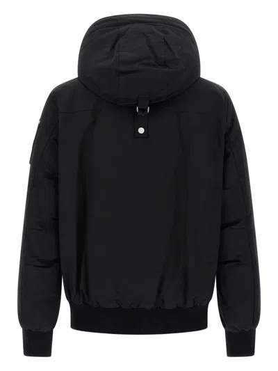 Moose Knuckles Versatile Bomber Jacket Removable Hood In Black