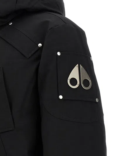 Moose Knuckles Versatile Bomber Jacket Removable Hood In Black
