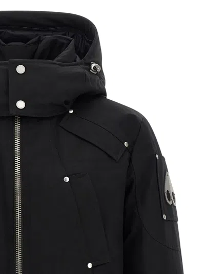 Moose Knuckles Versatile Bomber Jacket Removable Hood In Black