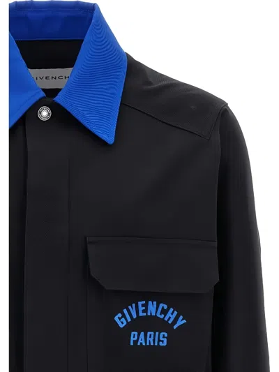 Givenchy Logo-embroidered Jacket In Blue