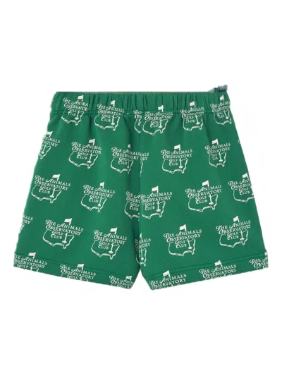 The Animals Observatory Hedgehog Print Shorts In Green