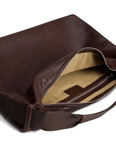 Lemaire Soft Hobo Bag With Unique Leather Features In Brown