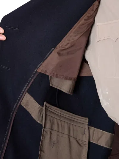 Kolor Double-breasted Coat In Blue