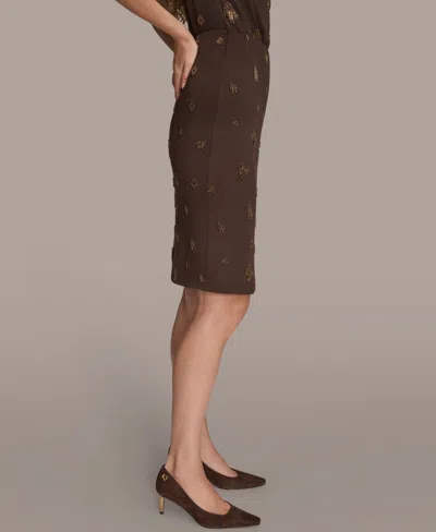 Donna Karan Women's Embroidered Ruched Skirt