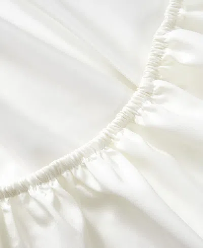 Nautica Solid Cotton Rich Blend Fitted Sheet, Queen In White