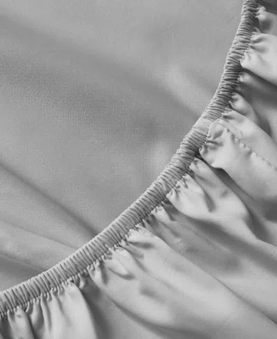 Nautica Solid Cotton Rich Blend Fitted Sheet, Twin Xl In Gray