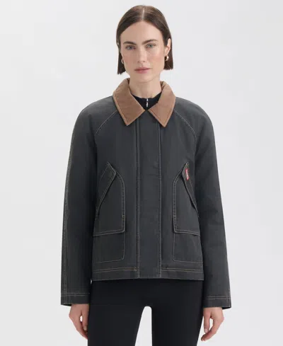 Hunter Bex Washed Wax Hunting Jacket In Black