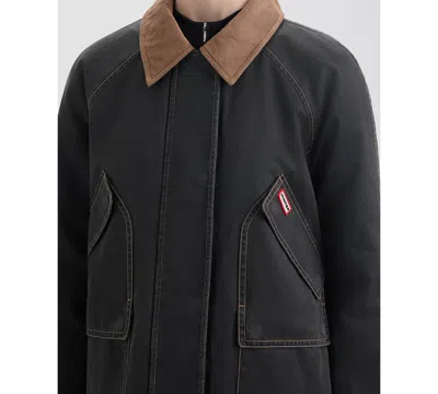 Hunter Bex Washed Wax Hunting Jacket In Black