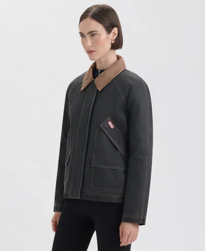 Hunter Bex Washed Wax Hunting Jacket In Black