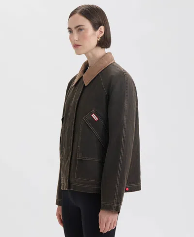 Hunter Bex Washed Wax Hunting Jacket In Brown