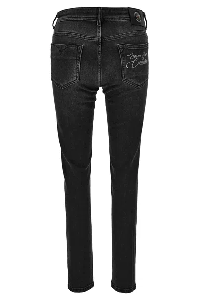 Versace Jeans Couture Five-pocket Jeans In Black