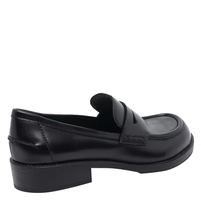 Ash Penny Leather Loafers In Black