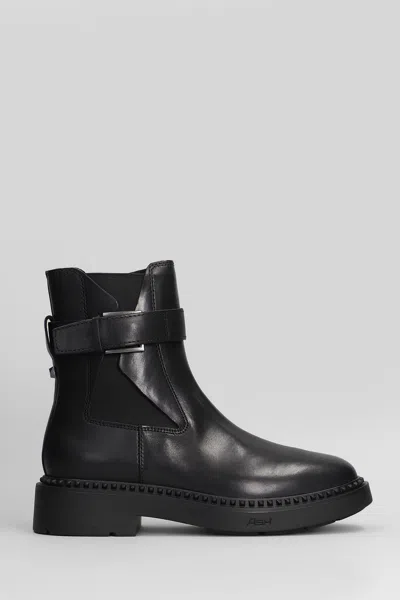 Ash Leather Chelsea Ankle Boots With Block Heel In Black