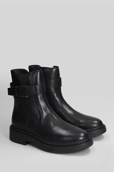 Ash Leather Chelsea Ankle Boots With Block Heel In Black