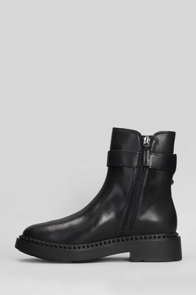 Ash Leather Chelsea Ankle Boots With Block Heel In Black